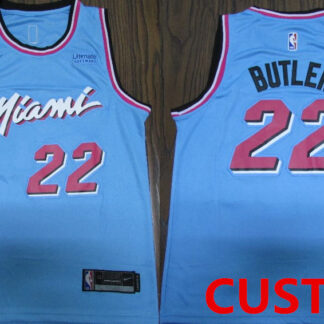 Nike Miami Heat Custom 2019-20 Men's Blue Miami City Edition NBA Jersey