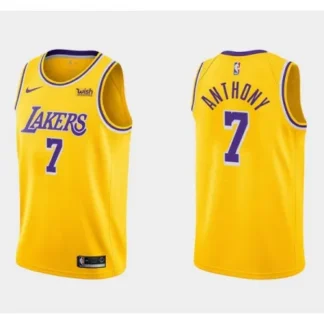 Men's Los Angeles Lakers #7 Carmelo Anthony Yellow Stitched Basketball Jersey B95Y