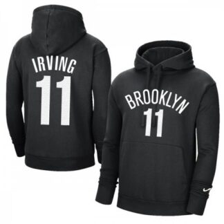 Men's Brooklyn Nets #11 Kyrie Irving 2021 Black Pullover Hoodie X4QO