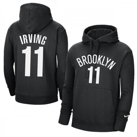 Men's Brooklyn Nets #11 Kyrie Irving 2021 Black Pullover Hoodie X4QO