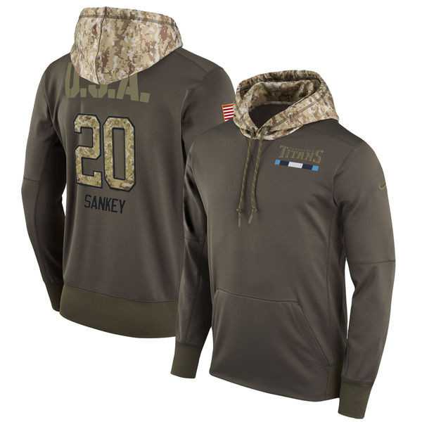 Nike Titans 20 Bishop Sankey Men's Olive Salute To Service Pullover Hoodie