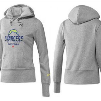 Nike San Diego Chargers Team Logo Gray Women Pullover Hoodies (2)