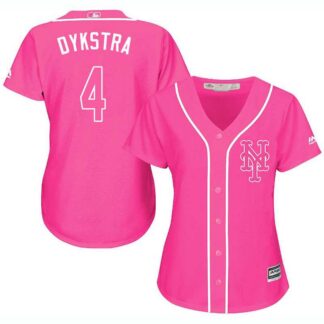 Glued Women's New York Mets #4 Lenny Dykstra Pink New Cool Base Jersey WEM