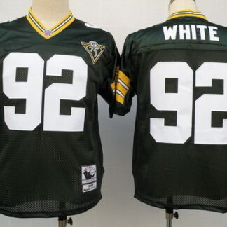 Green Bay Packers #92 Reggie White Green 75TH Throwback Jersey