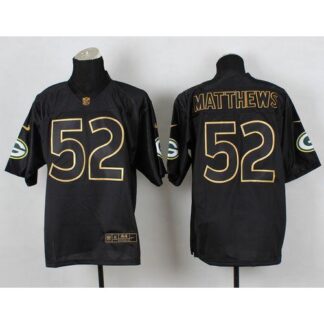Nike Green Bay Packers #52 Clay Matthews Black Gold No. Fashion Men’s Stitched NFL Elite Jersey