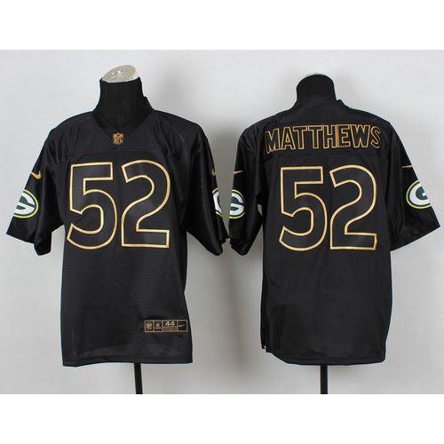 Nike Green Bay Packers #52 Clay Matthews Black Gold No. Fashion Men’s Stitched NFL Elite Jersey
