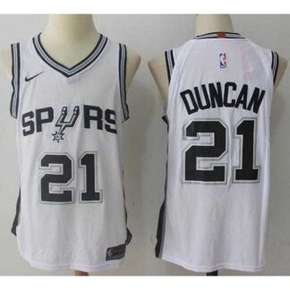 Nike San Antonio Spurs #21 Tim Duncan White Stitched NBA Swingman Jersey