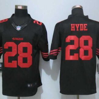 Nike Limited San Francisco 49ers #28 Carlos Hyde Black Jerseys