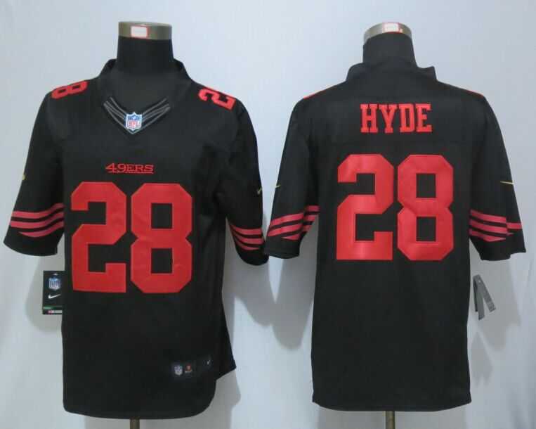 Nike Limited San Francisco 49ers #28 Carlos Hyde Black Jerseys