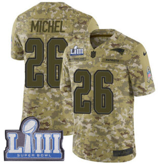 Nike New England Patriots #26 Sony Michel Camo Super Bowl LIII Bound Youth Stitched NFL Limited 2018 Salute to Serv...