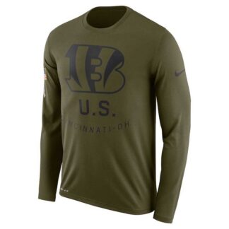 Men's Cincinnati Bengals Nike Salute to Service Sideline Legend Performance Long Sleeve T-Shirt Olive