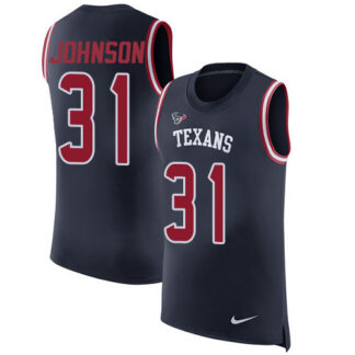 Nike Houston Texans #31 David Johnson Navy Blue Team Color Men’s Stitched NFL Limited Rush Tank Top Jersey