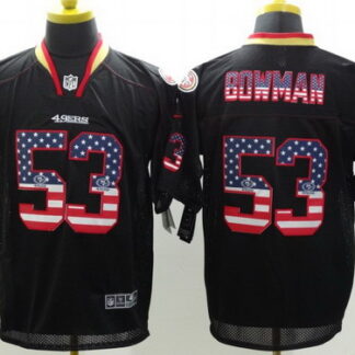 Nike San Francisco 49ers #53 Navorro Bowman 2014 USA Flag Fashion Black Elite Jersey