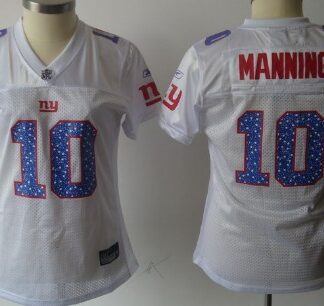 New York Giants #10 Manning White With Blue Womens Sweetheart Jersey
