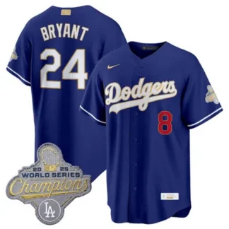 Men's Los Angeles Dodgers #24 Kobe Bryant Royal 2026 Alternate Gold Collection Stadium Jersey 1J0T