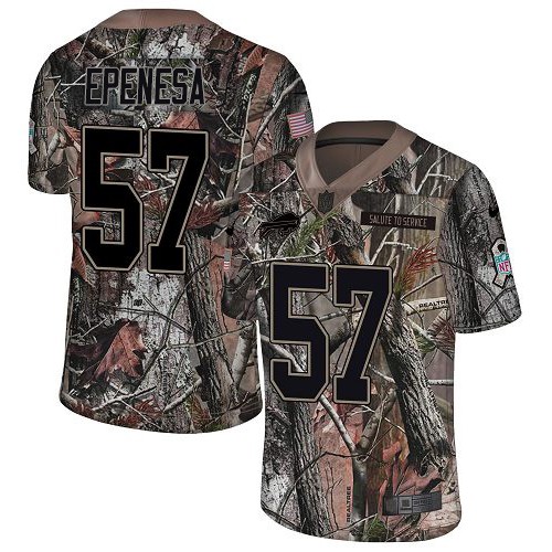 Nike Buffalo Bills #57 A.J. Epenesas Camo Men’s Stitched NFL Limited Rush Realtree Jersey