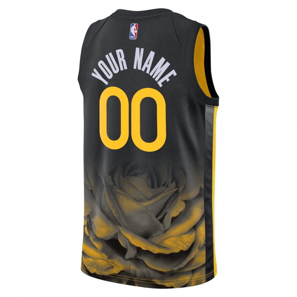 Golden State Warriors Nike Youth Swingman Custom Jersey - City Edition - Black - Image 2