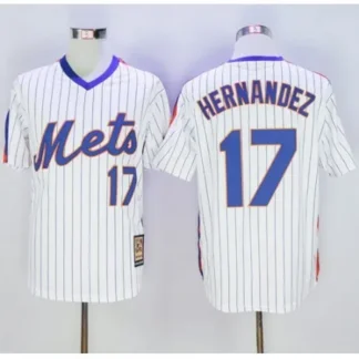 Toddler New York Mets #17 Keith Hernandez Stitched White Blue Strip Throwback Stitched MLB Jersey