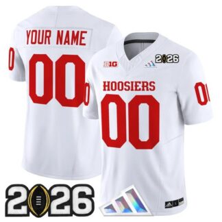 Men & Women & Youth Indiana Hoosiers Custom White 2026 CFP Final Patch F.U.S.E. Vapor Limited V4 Stitched Jersey