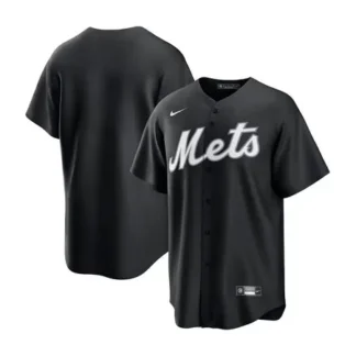 Youth New York Mets Blank Black Lights Out Replica Jersey