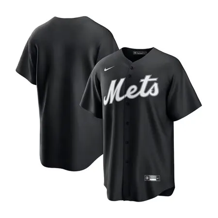 Youth New York Mets Blank Black Lights Out Replica Jersey