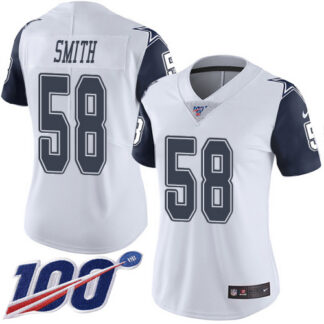 Nike Dallas Cowboys #58 Aldon Smith White Women’s Stitched NFL Limited Rush 100th Season Jersey