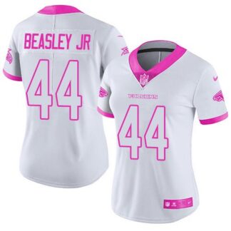 Nike Atlanta Falcons #44 Vic Beasley Jr White/Pink Women’s Stitched NFL Limited Rush Fashion Jersey