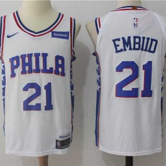 Nike Philadelphia 76ers #21 Joel Embiid White Stitched NBA Jersey