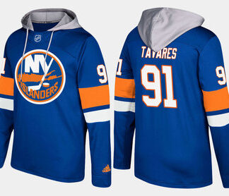 Adidas New York Islanders 91 John Tavares Name And Number Blue Hoodie