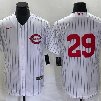 Men's Cincinnati Reds #29 TJ Friedl White Field of Dreams Stitched Baseball Jersey