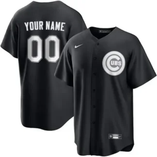 Youth Chicago Cubs Custom Black Lights Out Replica Jersey
