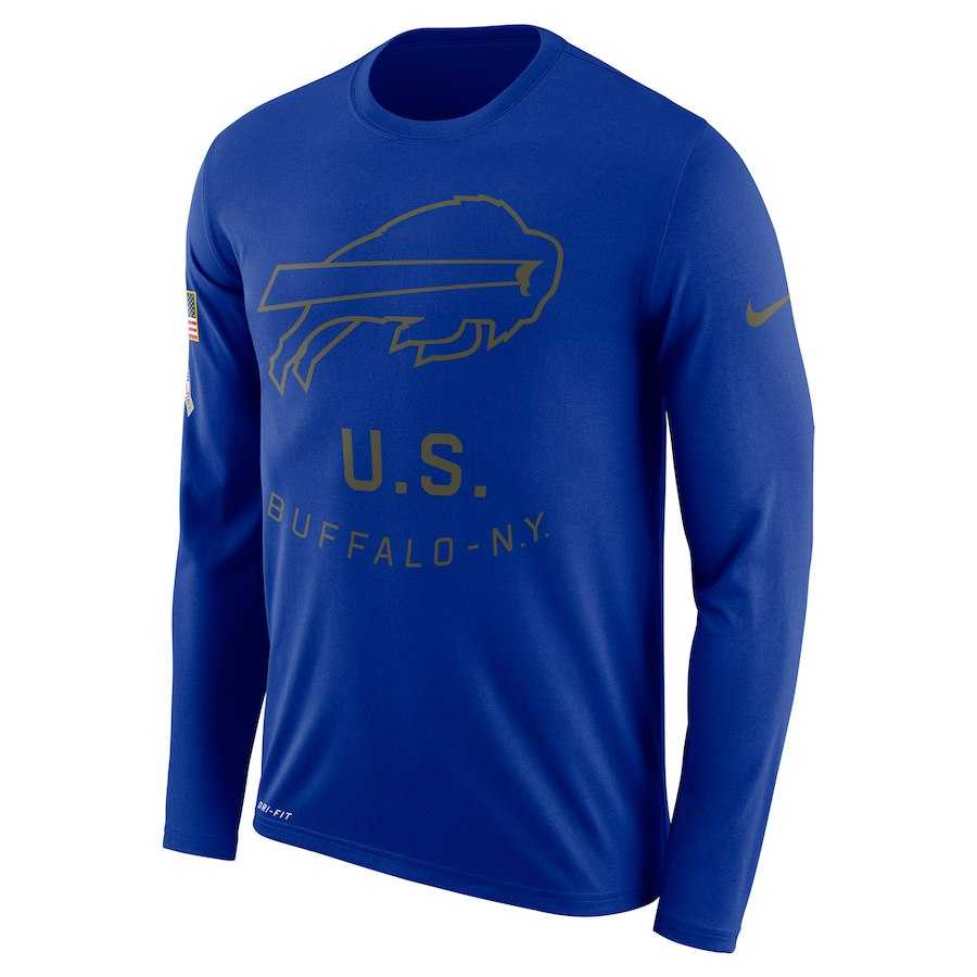 Men's Buffalo Bills Nike Salute to Service Sideline Legend Performance Long Sleeve T-Shirt Royal