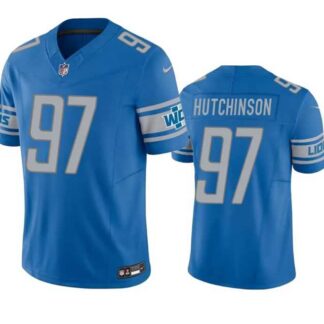 Men & Women & Youth Detroit Lions #97 Aidan Hutchinson Blue 2023 F.U.S.E. Vapor Untouchable Limited Stitched Jersey