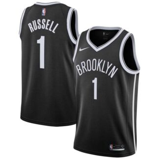 Nets 1 D'Angelo Russell Black Nike Swingman Jersey Dzhi