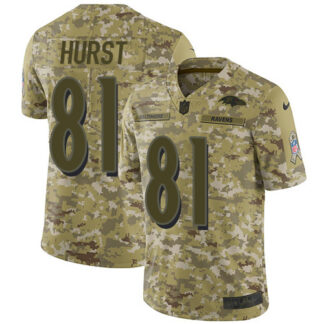 Nike Baltimore Ravens #81 Hayden Hurst Camo Men’s Stitched NFL Limited 2018 Salute To Service Jersey