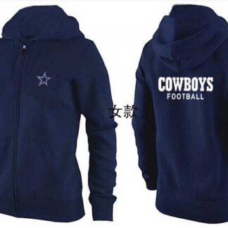 Womens Dallas Cowboys Team Logo 2015 Full Zip Hoodie-46