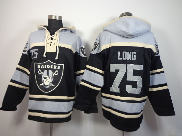 Oakland Raiders #75 Howie Long Black Hoodie
