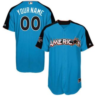 Customized Men's American League Majestic Blue 2017 MLB All-Star Game Home Run Derby Team Jersey