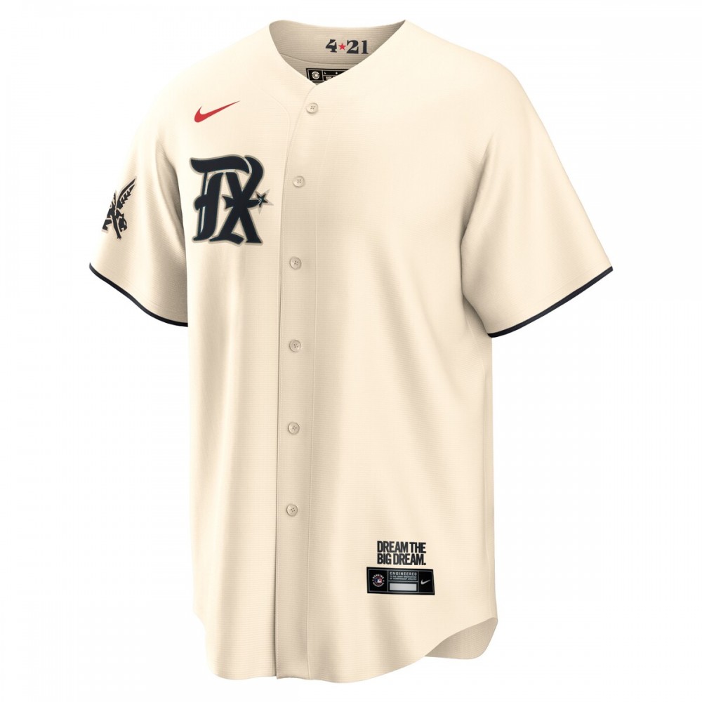 Corey Seager Texas Rangers Nike 2023 City Connect Replica Player Jersey - Cream - Image 2