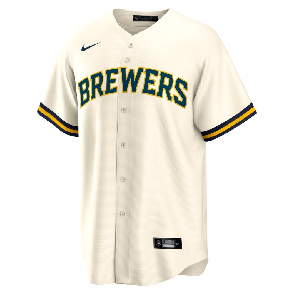 Sal Frelick Milwaukee Brewers Nike Home Replica Player Jersey - Cream - Image 2