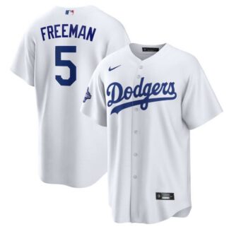 Men's Los Angeles Dodgers #5 Freddie Freeman White 2025 World Series Champions Home Cool Base Stitched Jersey