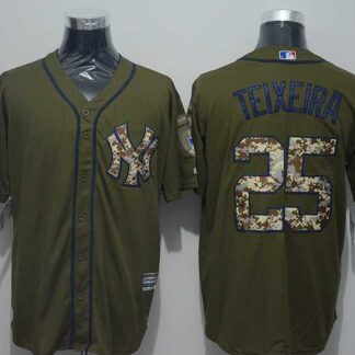 New York Yankees #25 Mark Teixeira Green Salute to Service Stitched Baseball Jersey