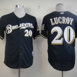 Milwaukee Brewers #20 Jonathan Lucroy Dark Blue Stitched MLB Jersey