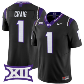 TCU Horned Frogs #1 Jaden Craig 2026 Vapor Limited Custom Jersey Black - All stitched