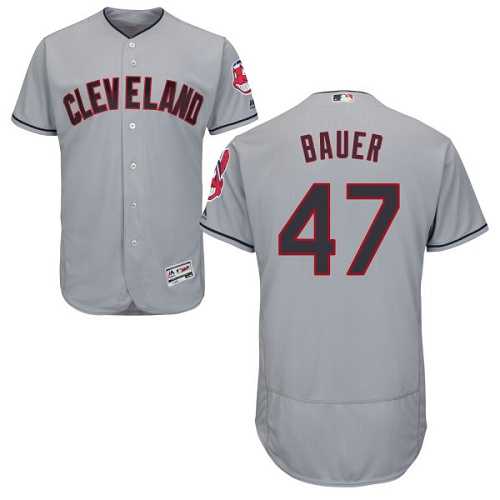 Cleveland Indians #47 Trevor Bauer Gray Flexbase Stitched Jersey DingZhi