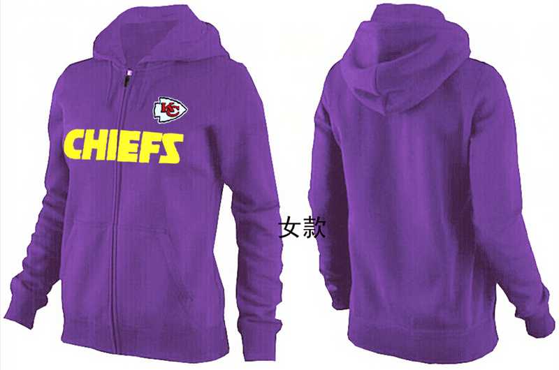Womens Kansas City Chiefs Team Logo 2015 Full Zip Hoodie-13