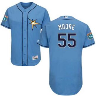 Tampa Bay Rays #55 Matt Moore Light Blue Flexbase Stitched Jersey DingZhi