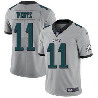 Nike Philadelphia Eagles #11 Carson Wentz Silver Men’s Stitched NFL Limited Inverted Legend Jersey