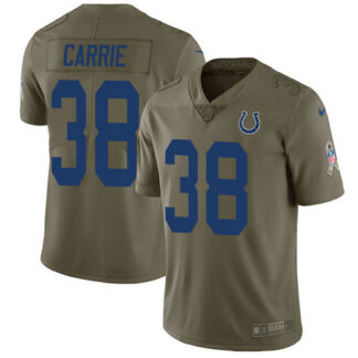 Nike Indianapolis Colts #38 T.J. Carrie Olive Men’s Stitched NFL Limited 2017 Salute To Service Jersey