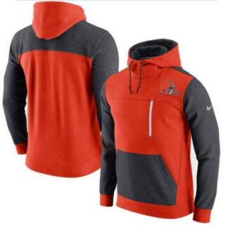Men's Cleveland Browns Nike AV15 Fleece Pullover Hoodie Orange FengYun